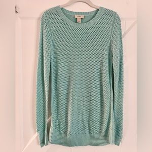 LOFT Medium teal blue light knit sweater